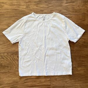 J.Crew T-Shirt Tee Size XXL 2XL White Slim Perfect-Fit Knit Goods Cotton Yarn